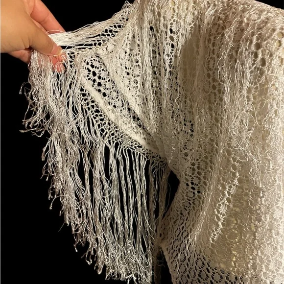 Free People White Sheer Tunic Relaxed Fit